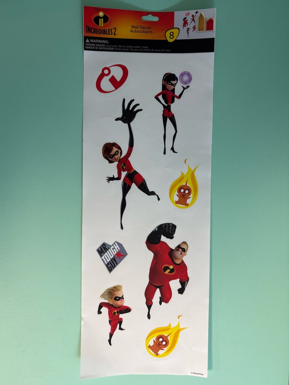 Disney Pixar Incredibles 2 Wall Decals Stickers, Kids Room Decor, Home Decor